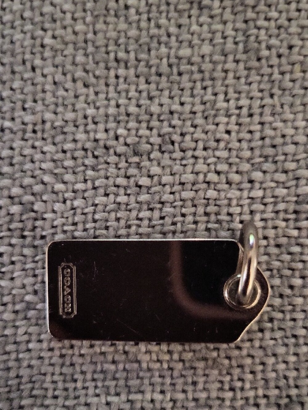 Coach Silver Rectangular Logo Charm - Picture 2 of 2